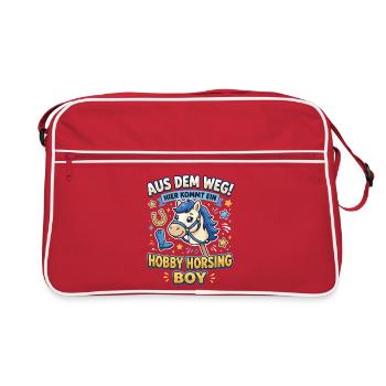 Aus Dem Weg Hobby Horsing Boy pferd - Retro Tasche - Rot/Weiß - Vorne