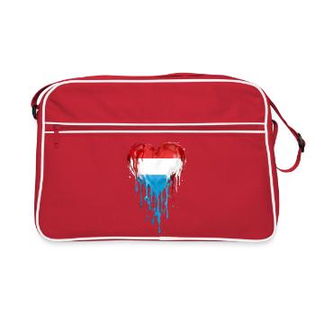 Chute du drapeau du cœur du Luxembourg BleurougeBlancblanc - Sac Retro - rouge/blanc - Devant