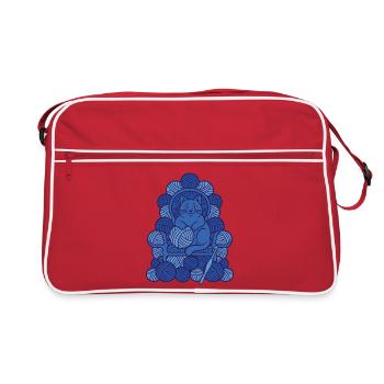 Amoureux de la laine crochet au crochet pour chat et chat drôles - Sac Retro - rouge/blanc - Devant