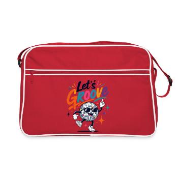 Let's Groove Disco Kugel Retro Party - Retro Tasche - Rot/Weiß - Vorne
