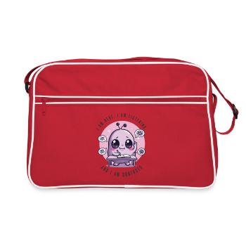 Je t’écoute et je suis confus extraterrestre - Sac Retro - rouge/blanc - Devant