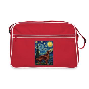 Nuit étoilée du setter irlandais - Maman du chien setter rouge Papa - Sac Retro - rouge/blanc - Devant