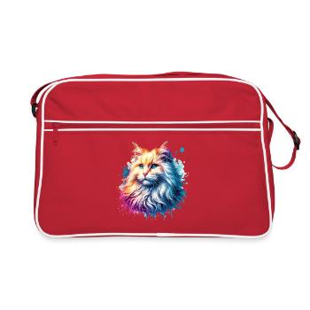 Motif du chat angora turc - Sac Retro - rouge/blanc - Devant