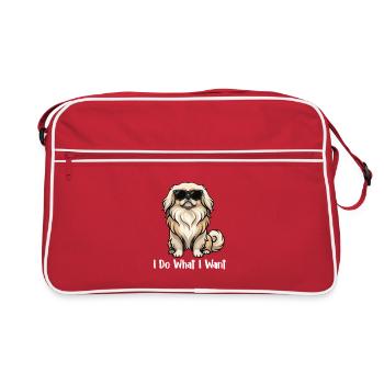 I Do What I Want - Pekingese Mom Peke Dog Dad - Retro Bag - red/white - Front