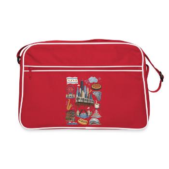 Chicago | Skyline, Jazz & City Feeling - Retro Bag - red/white - Front