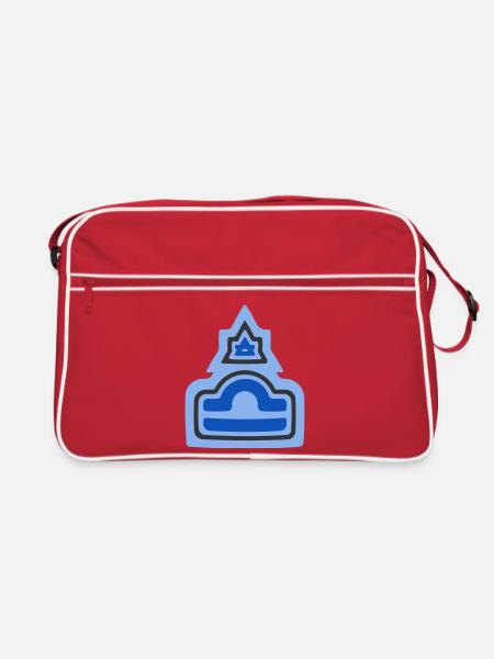 Zodiac Stammes-Waage und Luft - Retro Tasche - Rot/Weiß - Vorne