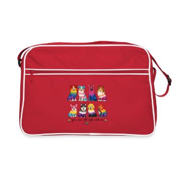 Pride Herding Dogs | You Are All Safe With Me - Retro Bag - red/white - Front