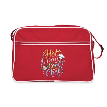 Chef de restaurant Hot Pan Cool Chef Préparation de nourriture - Sac Retro - rouge/blanc - Devant