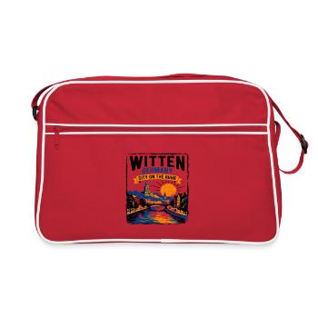 Le paysage urbain vintage de Witten, Allemagne D3370 - Sac Retro - rouge/blanc - Devant