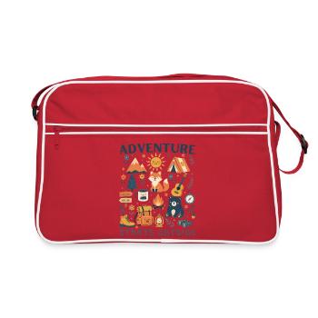 L’aventure commence en dehors du camping sans frontières Randonnée - Sac Retro - rouge/blanc - Devant
