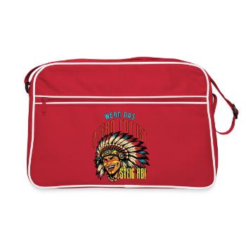 Indianische Weisheit: Kein totes Pferd reiten! - Retro Tasche - Rot/Weiß - Vorne