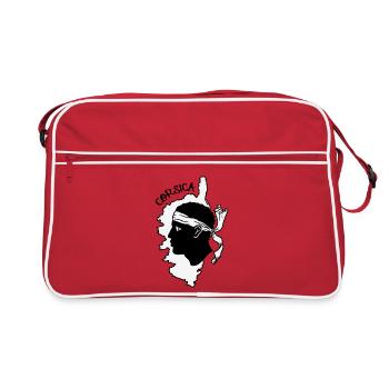 Korsika Karte Frankreich Corsica Map France Corse - Retro Bag - red/white - Front