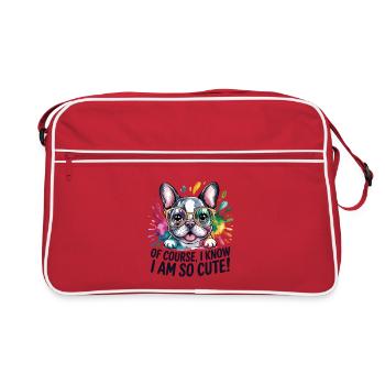 Bien sûr que je sais que je suis trop mignonne, Lustige - Sac Retro - rouge/blanc - Devant