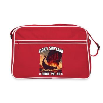 Incendie Viking au chantier naval Flokis - Sac Retro - rouge/blanc - Devant