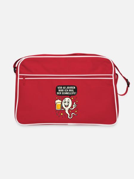 Vor 60 Jahren war ich der Schnellste 60 Geburtstag - Retro Tasche - Rot/Weiß