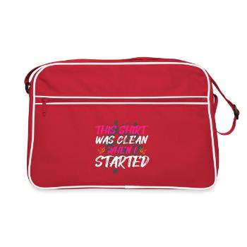 Clean when i Schlammlauf Mud Run Muddy Race - Retro Tasche - Rot/Weiß - Vorne