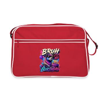 Mec, c’est mon mème d’anniversaire Cooles Llama - Sac Retro - rouge/blanc - Devant