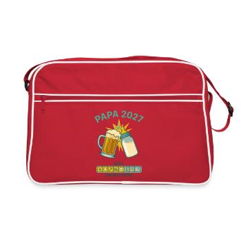 Futur Papa 2027 Chargement En Cours Humour - Sac Retro - rouge/blanc - Devant