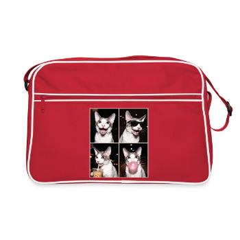Cats Cornish Rex Cat - Retro Bag - red/white - Front