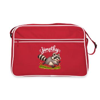 Jimothy Raccoon Meme - Sac Retro - rouge/blanc - Devant