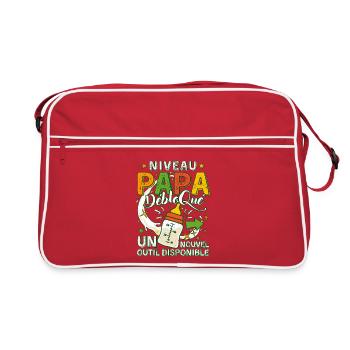 Niveau Papa Débloqué Futur Père - Sac Retro - rouge/blanc - Devant