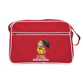 Thats Just A Little Drizzle Seagull Rain - Retro Tasche - Rot/Weiß - Vorne
