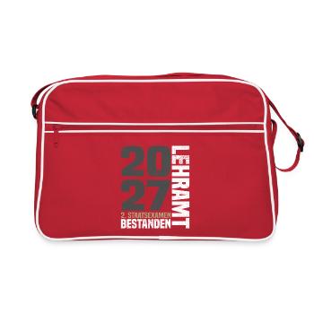 2. Staatsexamen Lehramt 2027 - Retro Tasche - Rot/Weiß - Vorne