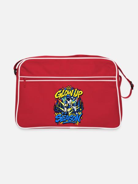 Athlete Robot: Brillo-Saison - Retro Tasche - Rot/Weiß