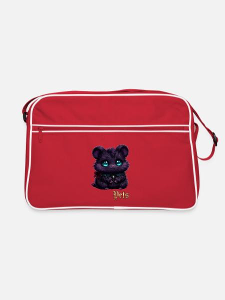 Gotischer Samthamster - Retro Tasche - Rot/Weiß