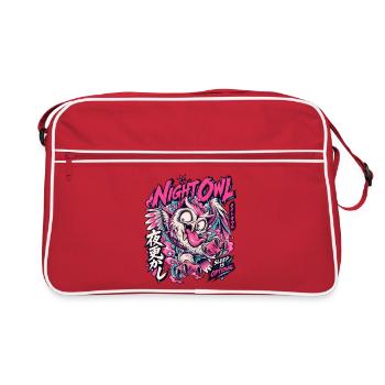 NachtEule Neon Punk Schlaflos - Retro Tasche - Rot/Weiß - Vorne