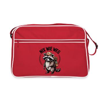 Outdoor Waschbär - Retro Tasche - Rot/Weiß - Vorne