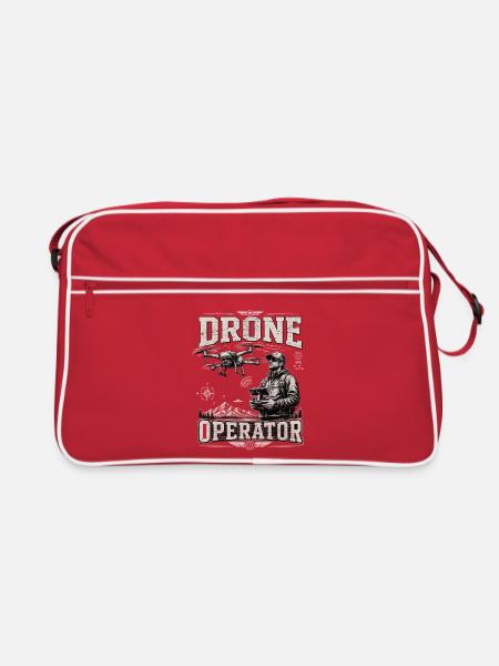 Drone Pilot – FPV Racing & Quadcopter Design - Retro Tasche - Rot/Weiß