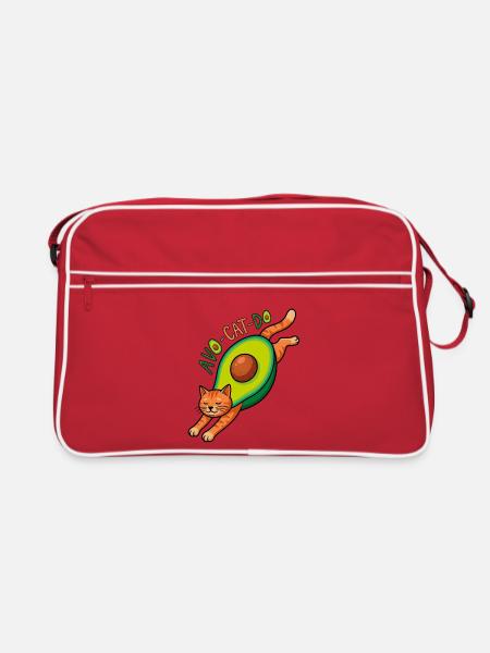 AvoCatDo Dehnkatze - Retro Tasche - Rot/Weiß
