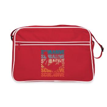 Retro Taucher Für Schnorcheln und Tauchen - Retro Tasche - Rot/Weiß - Vorne