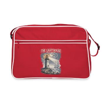The Lighthouse Keeps Watch Leuchtturm - Retro Tasche - Rot/Weiß - Vorne