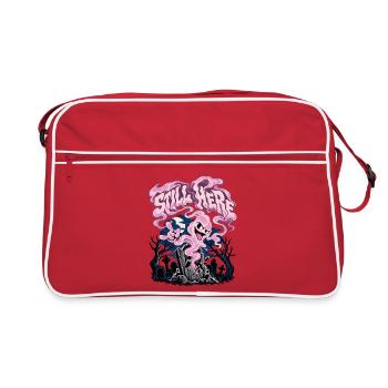 Rosa Phantom über dem Friedhof - Retro Tasche - Rot/Weiß - Vorne