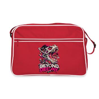Beyond Decay Dino Skull Neon - Retro Tasche - Rot/Weiß - Vorne