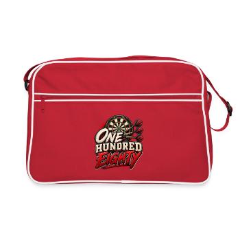 Dart Dartspieler One hundred eighty Dartscheibe - Retro Tasche - Rot/Weiß - Vorne