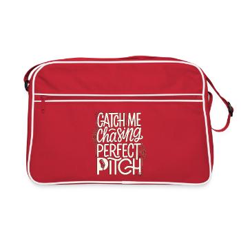 Vocalist Catch Me Chasing Perfect Pitch Musician - Retro Tasche - Rot/Weiß - Vorne