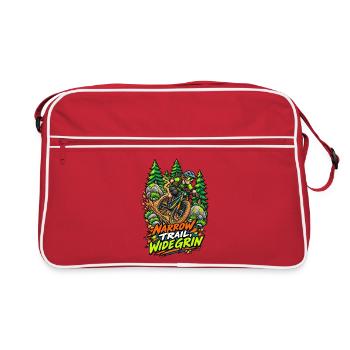 Narrow Trail, Wide Grin - Retro Tasche - Rot/Weiß - Vorne