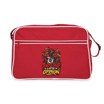 Zu laut? Meinung zählt Trommler - Retro Tasche - Rot/Weiß - Vorne