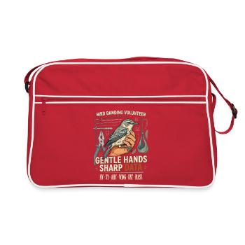 Vogelfang-Banding Freiwilliger - Retro Tasche - Rot/Weiß - Vorne