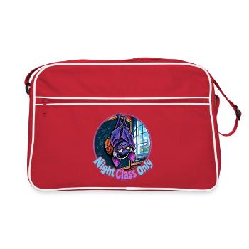 Halloween Fledermaus Night Class Only für - Retro Tasche - Rot/Weiß - Vorne