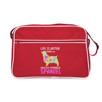 Springer Spaniel - Retro Tasche - Rot/Weiß - Vorne