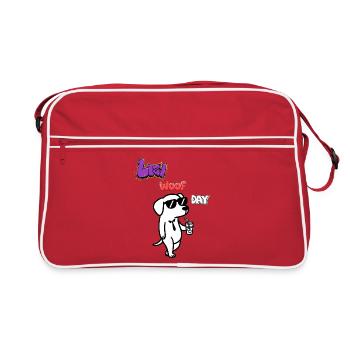 Hip Woof Day - Retro Tasche - Rot/Weiß - Vorne
