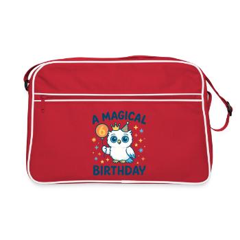 6 Kindergeburtstag A Magical Birthday Eule - Retro Tasche - Rot/Weiß - Vorne