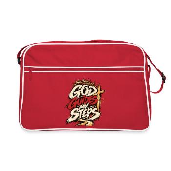 Gott führt meine Schritte - Retro Tasche - Rot/Weiß - Vorne