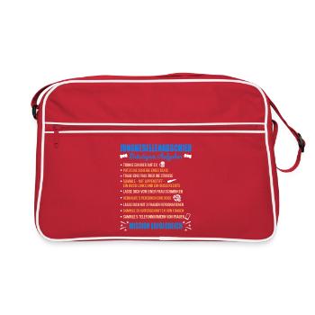 Junggesellenabschied Aufgaben Bräutigam Checkliste - Retro Tasche - Rot/Weiß - Vorne
