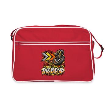 Gebaut für die Kurve – Motorradgrafik - Retro Tasche - Rot/Weiß - Vorne