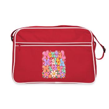 Mentale Gesundheit Blütenzauber - Retro Tasche - Rot/Weiß - Vorne